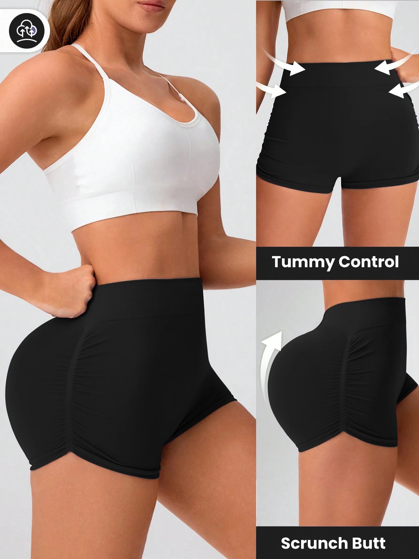 Shorts PeachLift Mujer – Pack 3 Piezas Cintura Alta