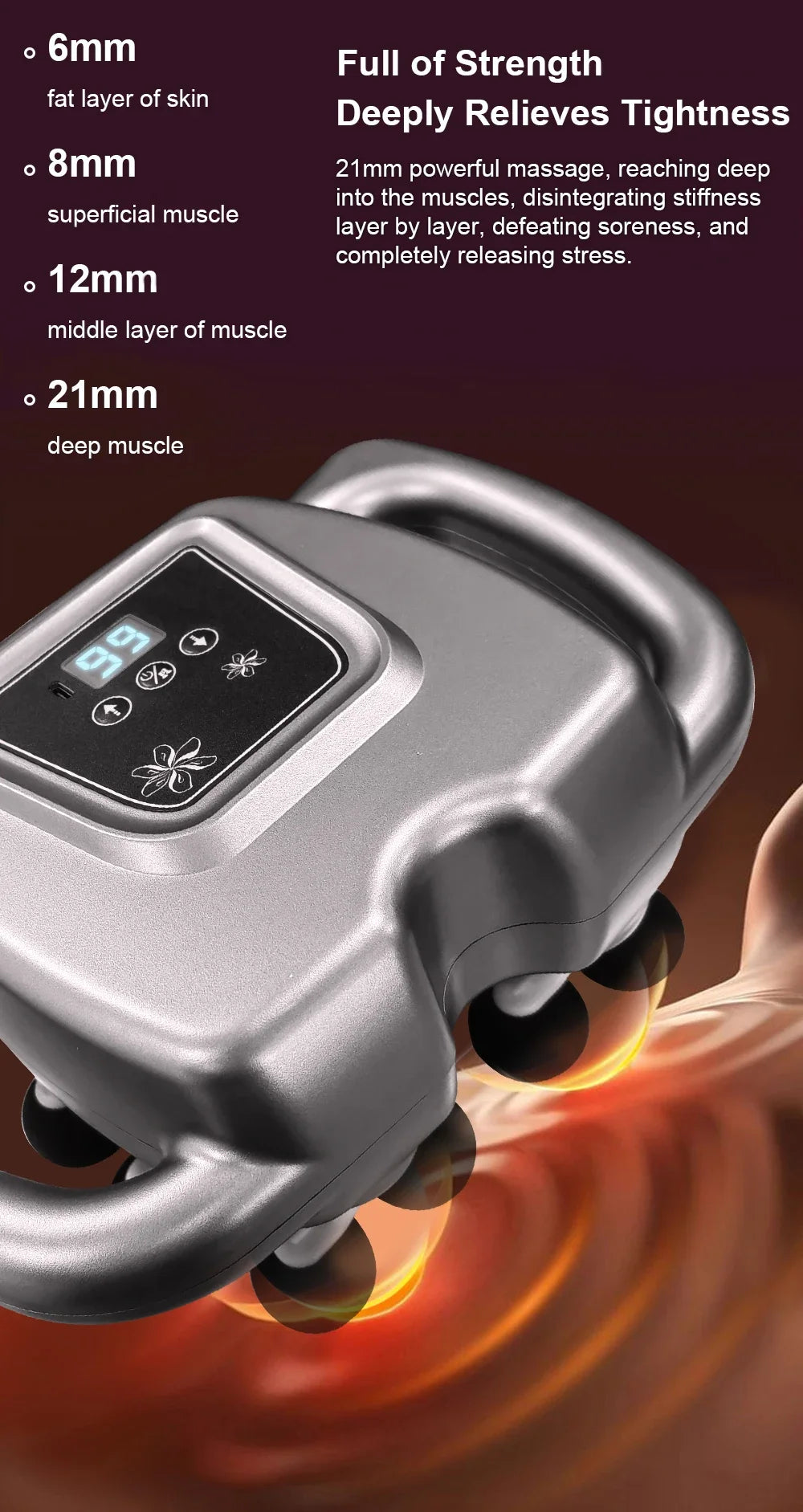 TheraPower Pro – Pistola de Masaje Muscular 16 Cabezas