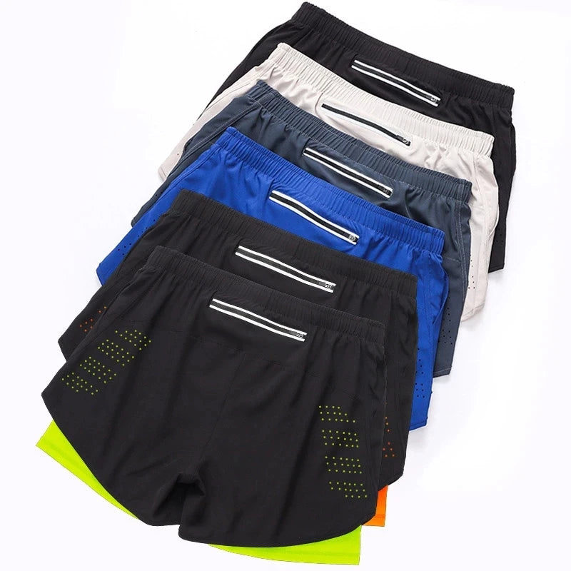 Pantalones Cortos “RunForce” Hombre – Doble Capa, Secado Rápido | PANTRIXFIT