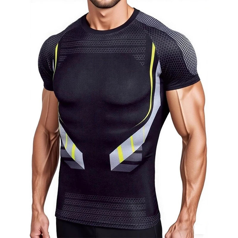 Camiseta de Compresión Deportiva PowerFit Pro – Hombre, Manga Corta
