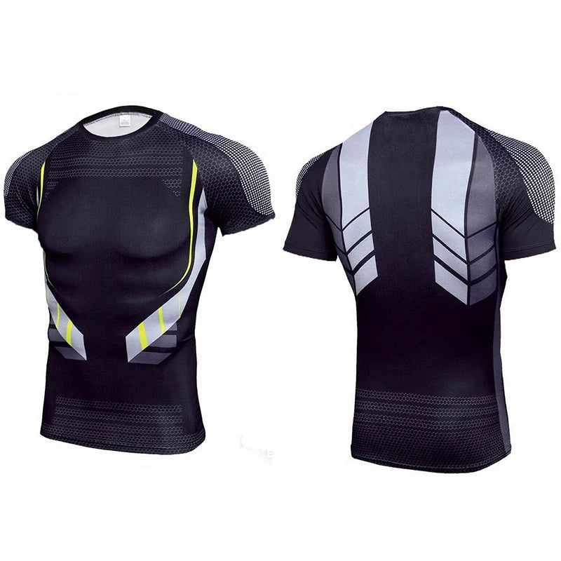 Camiseta de Compresión Deportiva PowerFit Pro – Hombre, Manga Corta