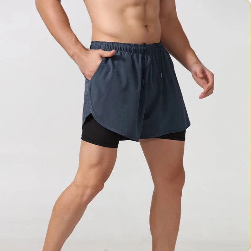 Pantalones Cortos “RunForce” Hombre – Doble Capa, Secado Rápido | PANTRIXFIT