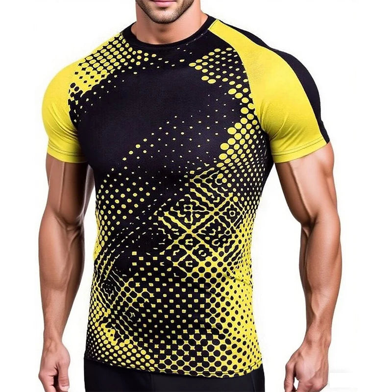 Camiseta de Compresión Deportiva PowerFit Pro – Hombre, Manga Corta