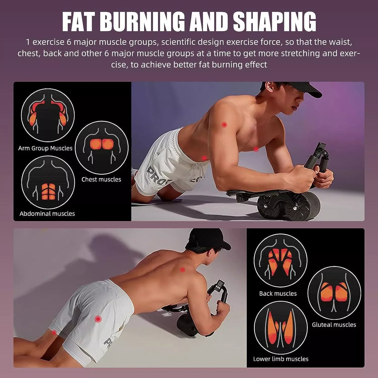 CoreRoll Pro – Rueda Abdominal con Soporte de Codo y Rebote Automático