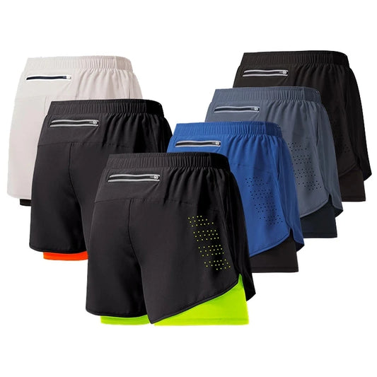 Pantalones Cortos “RunForce” Hombre – Doble Capa, Secado Rápido | PANTRIXFIT