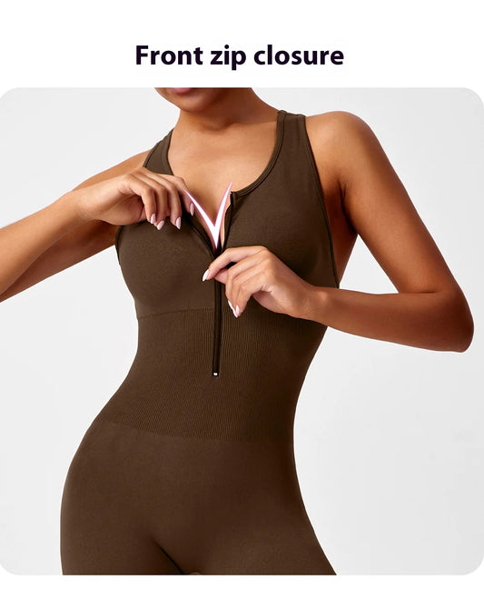 Mono SculptFit Mujer – Enterizo Deportivo con Cremallera