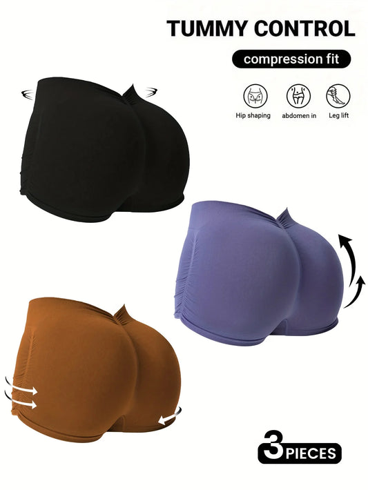Shorts PeachLift Mujer – Pack 3 Piezas Cintura Alta